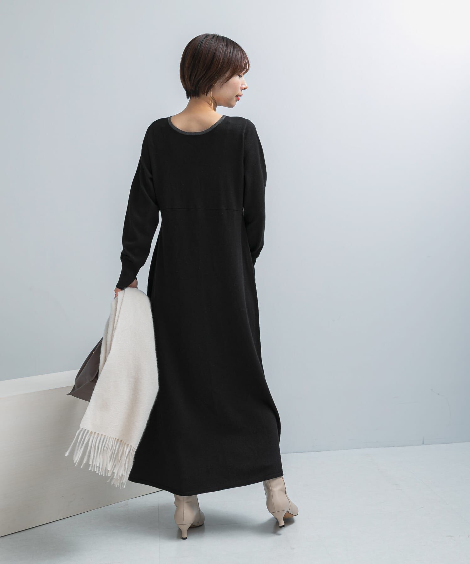 URBAN RESEARCH ROSSO「ウォシャブルフレアシルエットニットワンピース」|ワンピース|