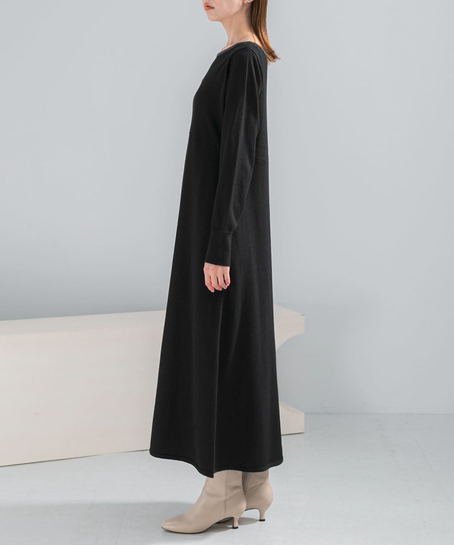 URBAN RESEARCH ROSSO「ウォシャブルフレアシルエットニットワンピース」|ワンピース|