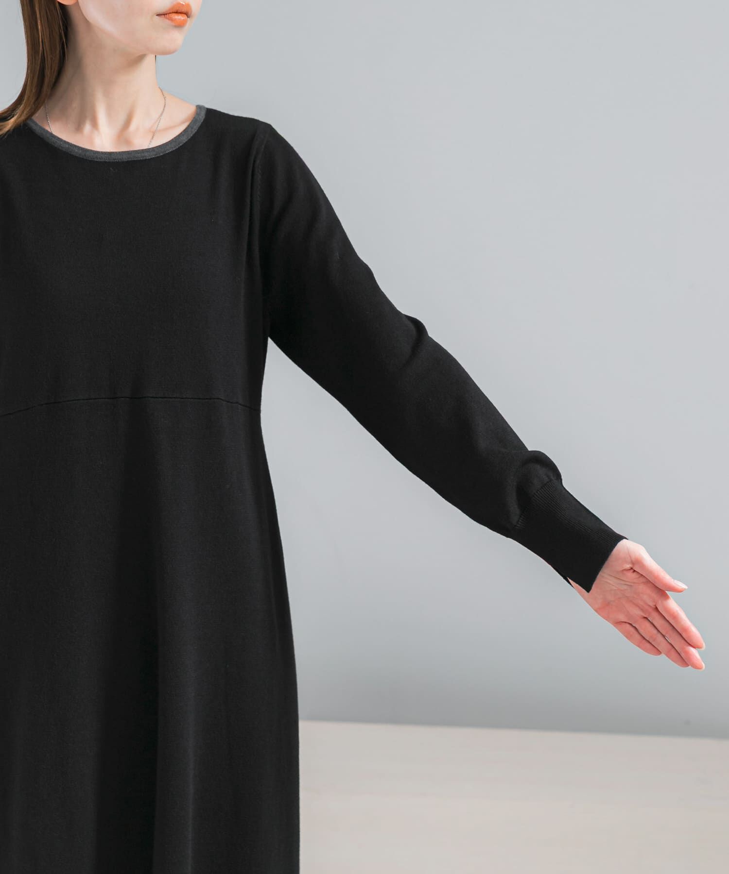 URBAN RESEARCH ROSSO「ウォシャブルフレアシルエットニットワンピース」|ワンピース|