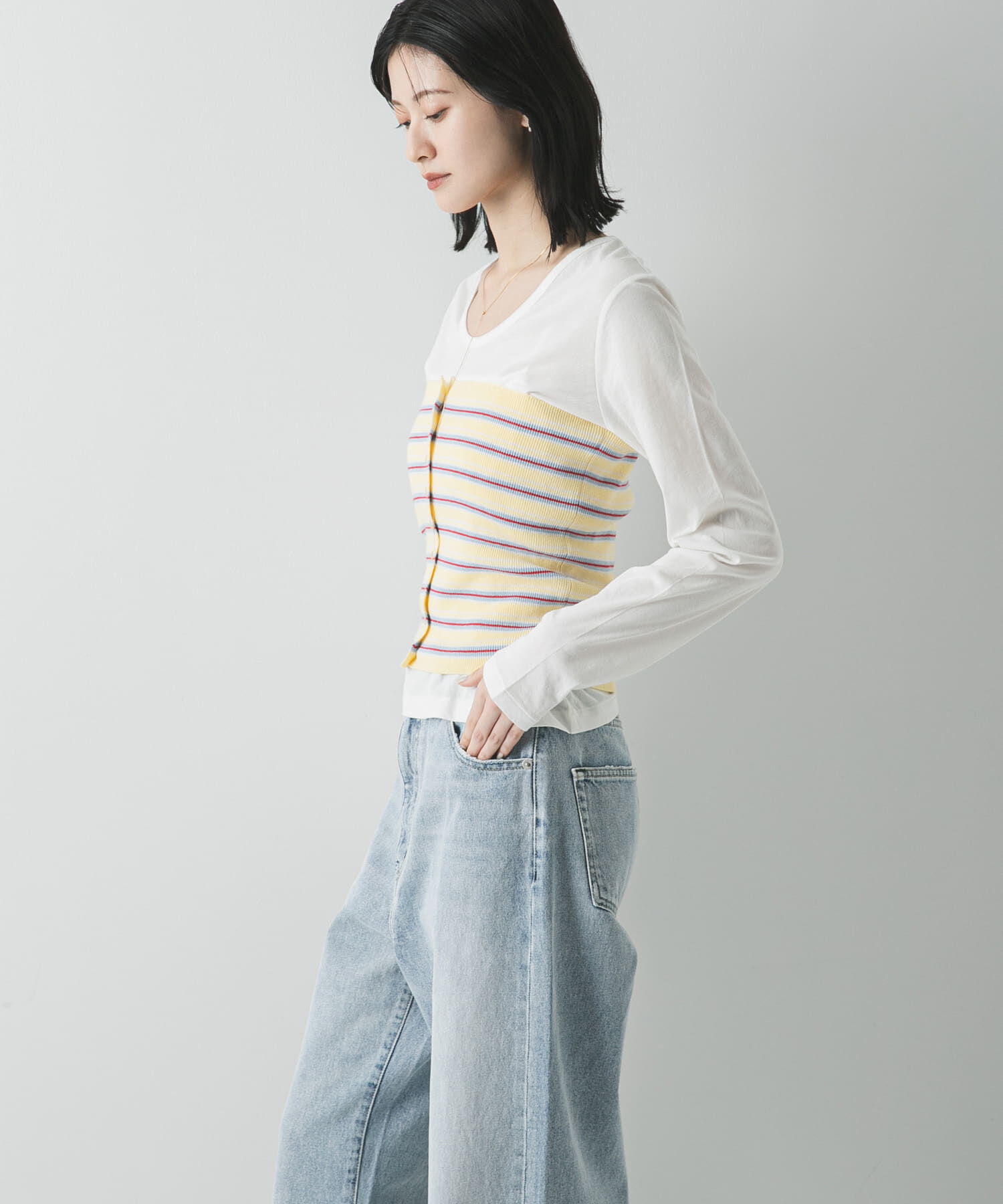 URBAN RESEARCH「マルチボーダーニットビスチェ」|ニット・セーター|