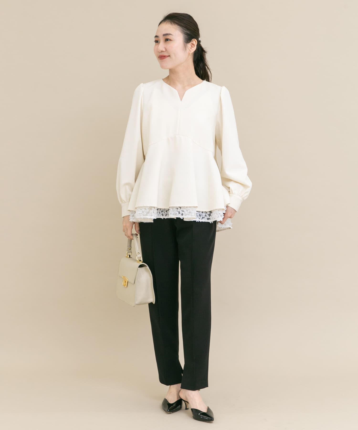 URBAN RESEARCH ROSSO「『WEB限定』レイヤードペプラムブラウス」|シャツ・ブラウス|