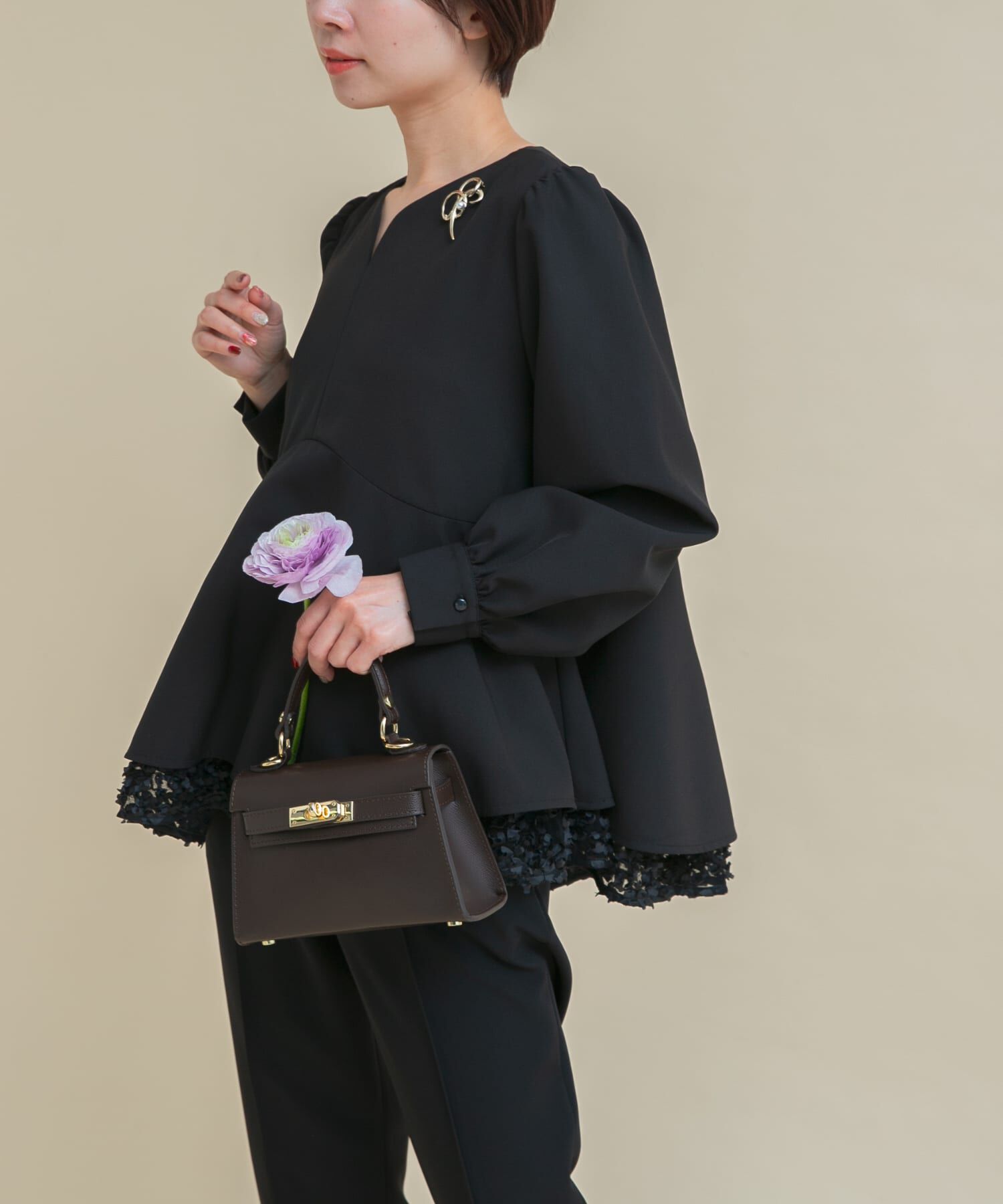 URBAN RESEARCH ROSSO「『WEB限定』レイヤードペプラムブラウス」|シャツ・ブラウス|