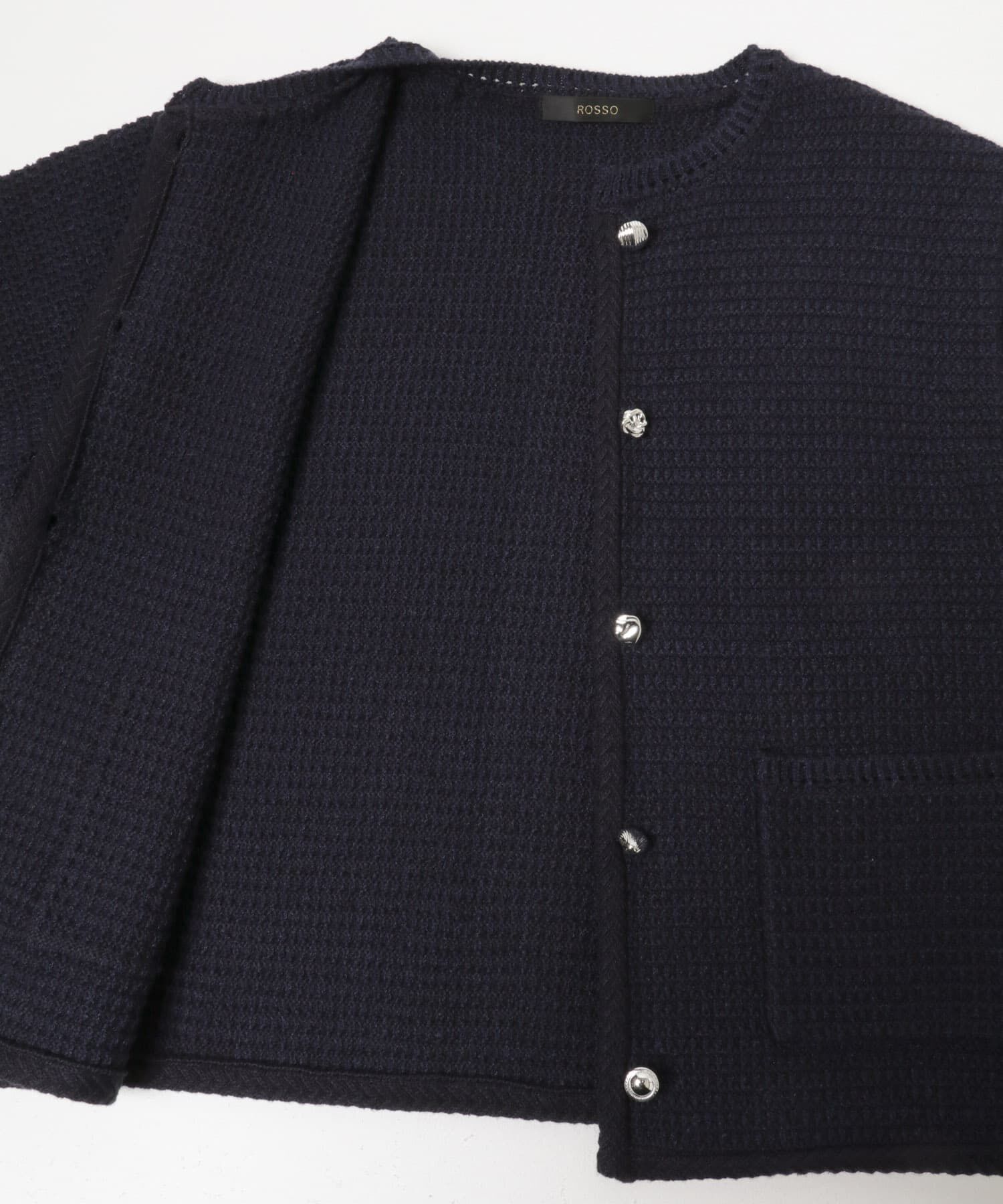 URBAN RESEARCH ROSSO「『WEB/一部店舗限定』ツイードノーカラーニットジャケット」|ノーカラージャケット|