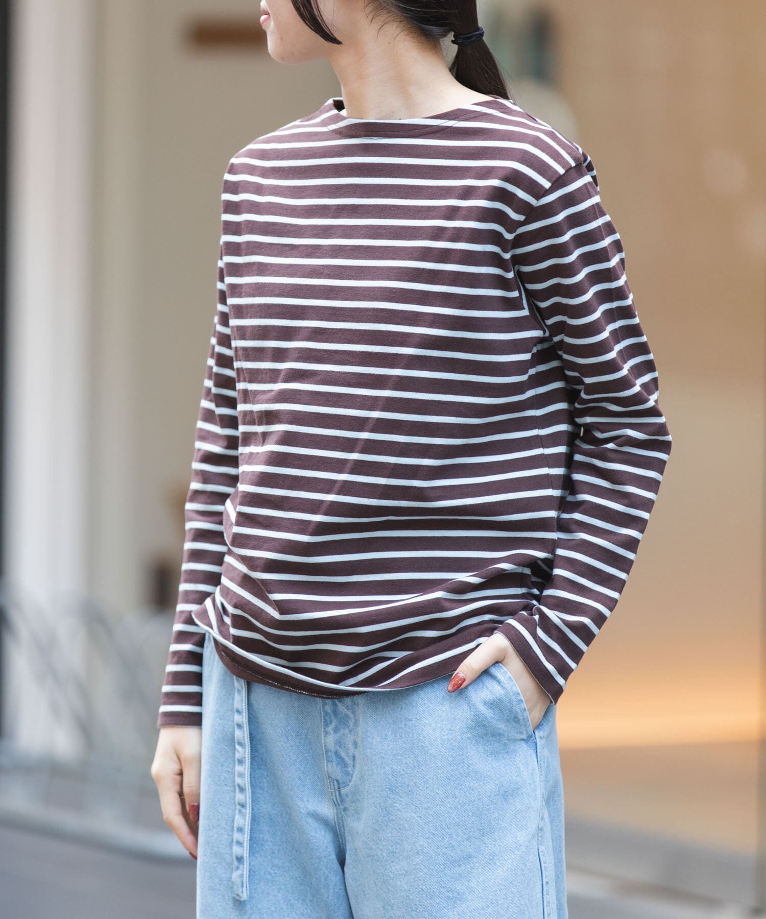 URBAN RESEARCH DOORS「FORK&SPOON　ボートネックボーダー」|Tシャツ・カットソー|