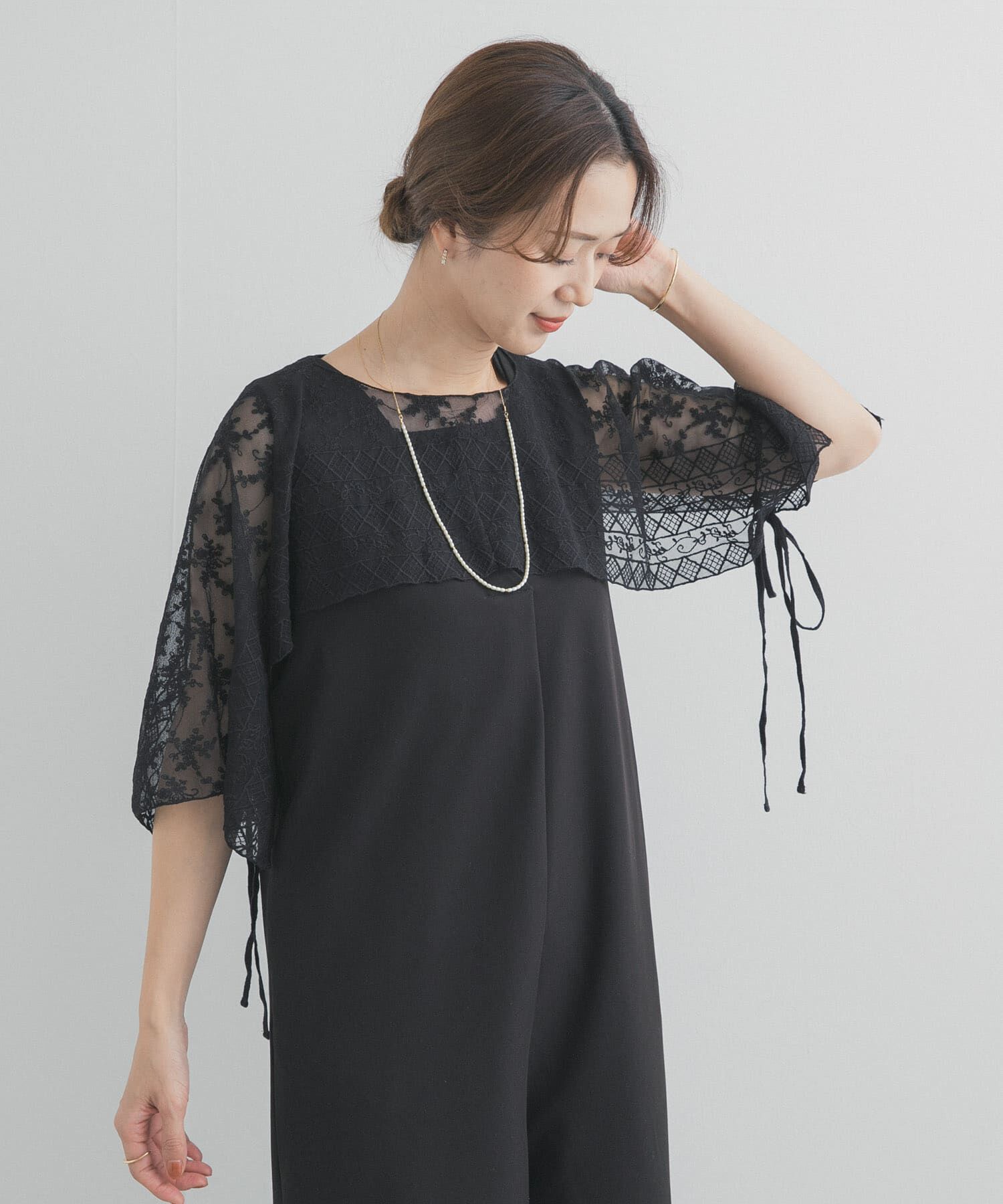 URBAN RESEARCH DOORS「2WAYレースカバー」|ストール|ブラック