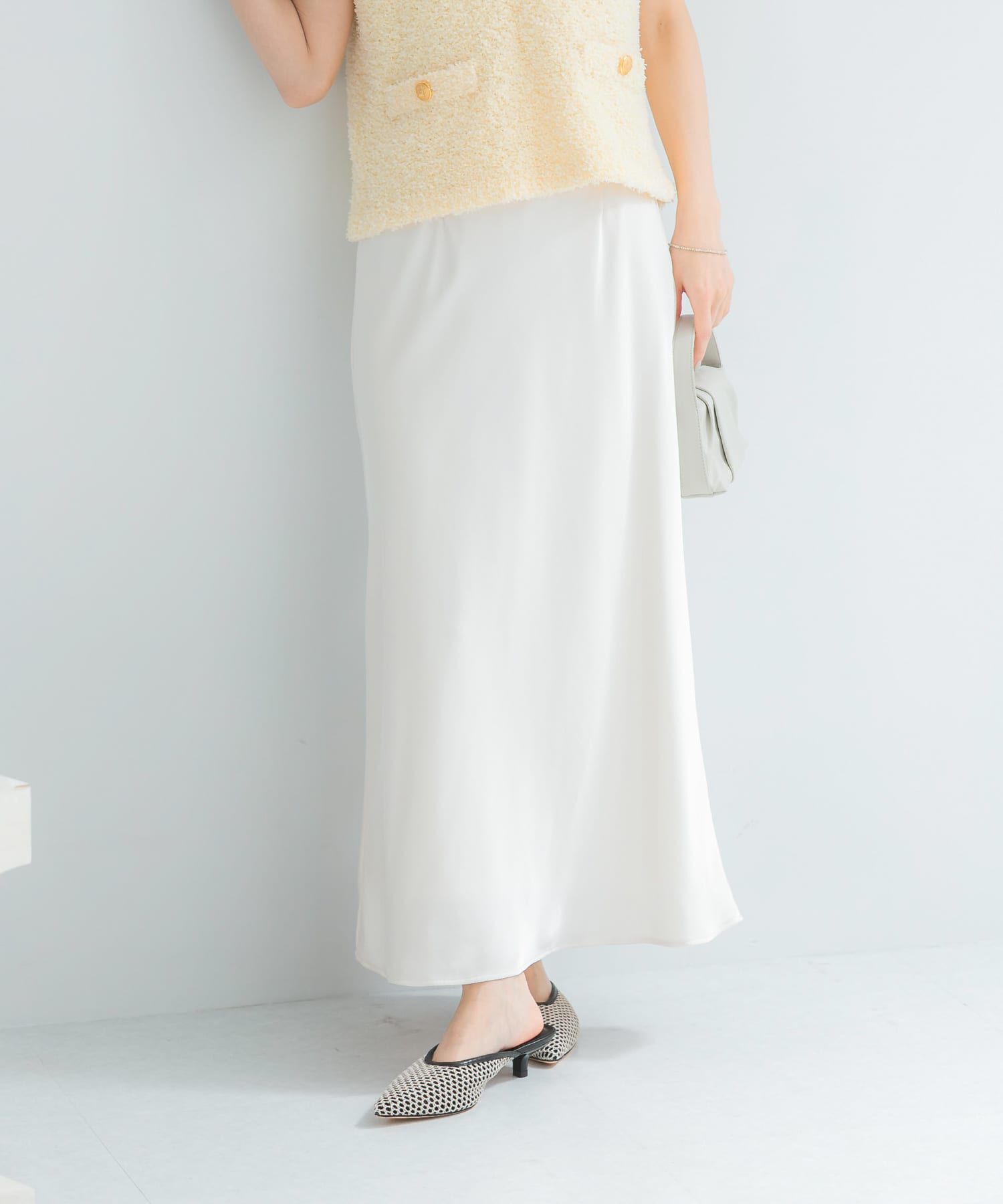 URBAN RESEARCH ROSSO「ヴィンテージシルキーサテンイージースカート」|スカート|