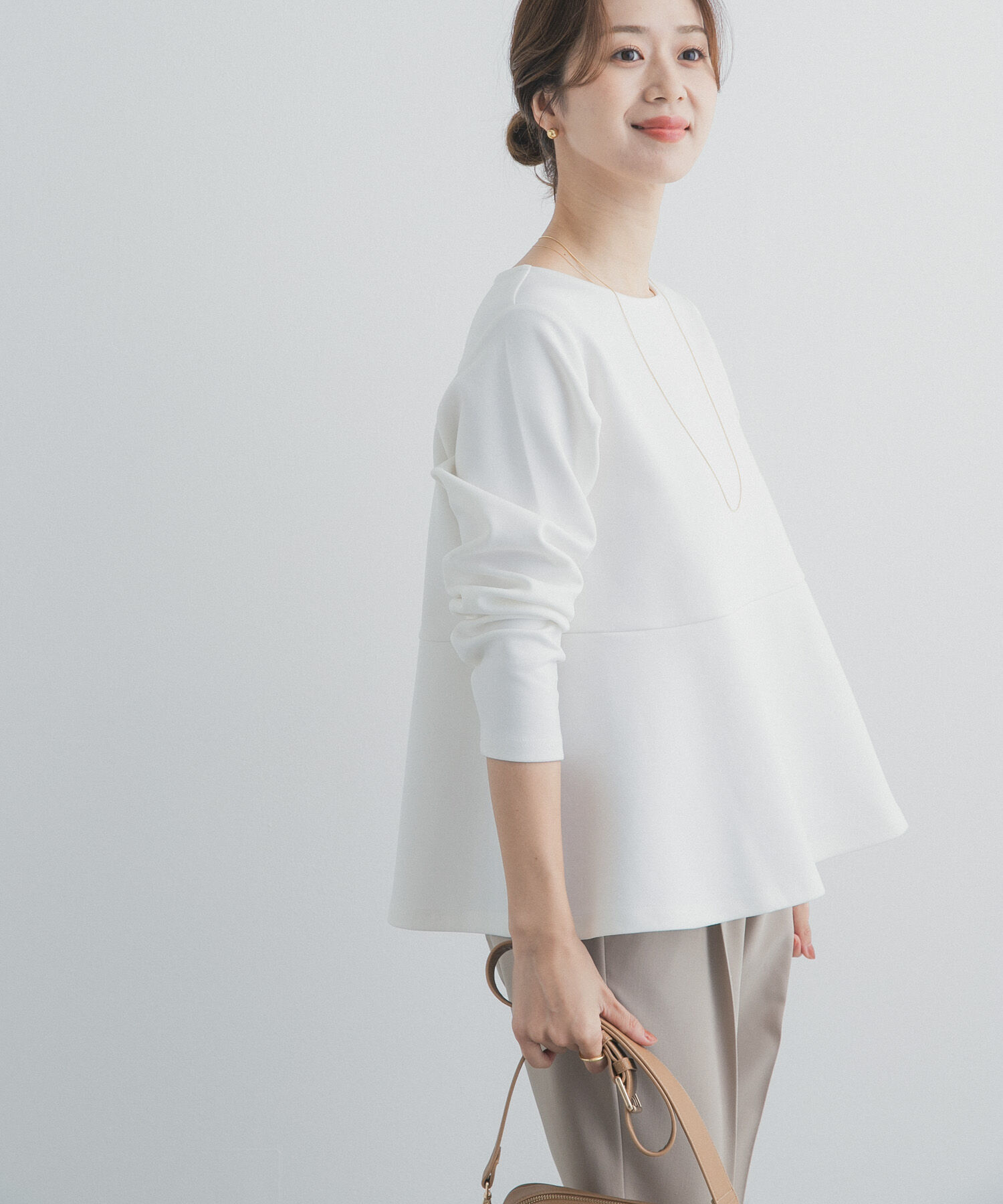 URBAN RESEARCH DOORS「ポンチペプラムプルオーバー」|Tシャツ・カットソー|