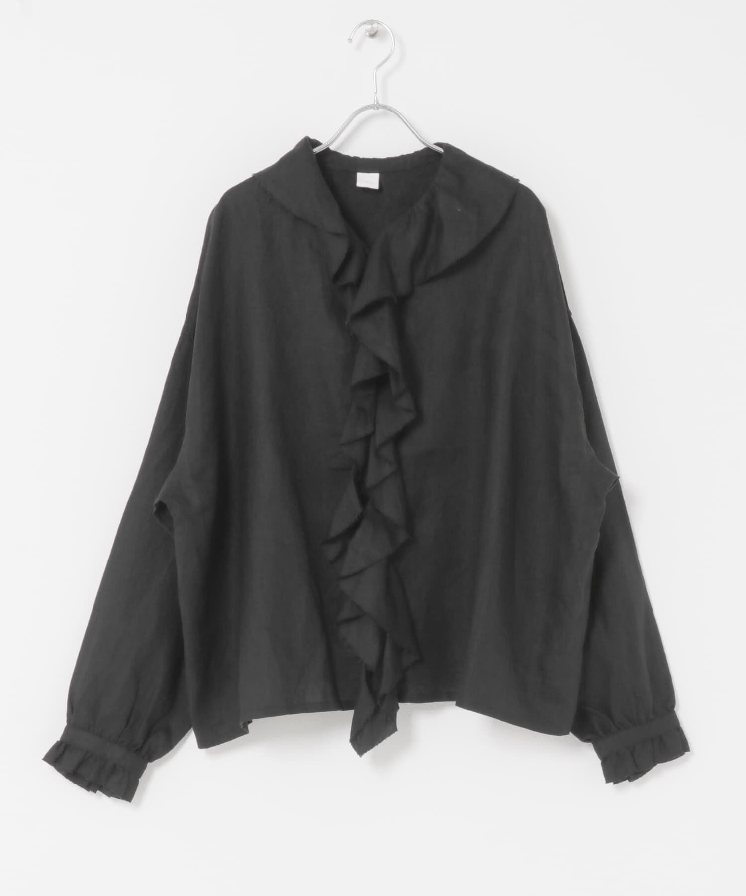 かぐれ「リネンフリルカラーシャツ」|シャツ・ブラウス|