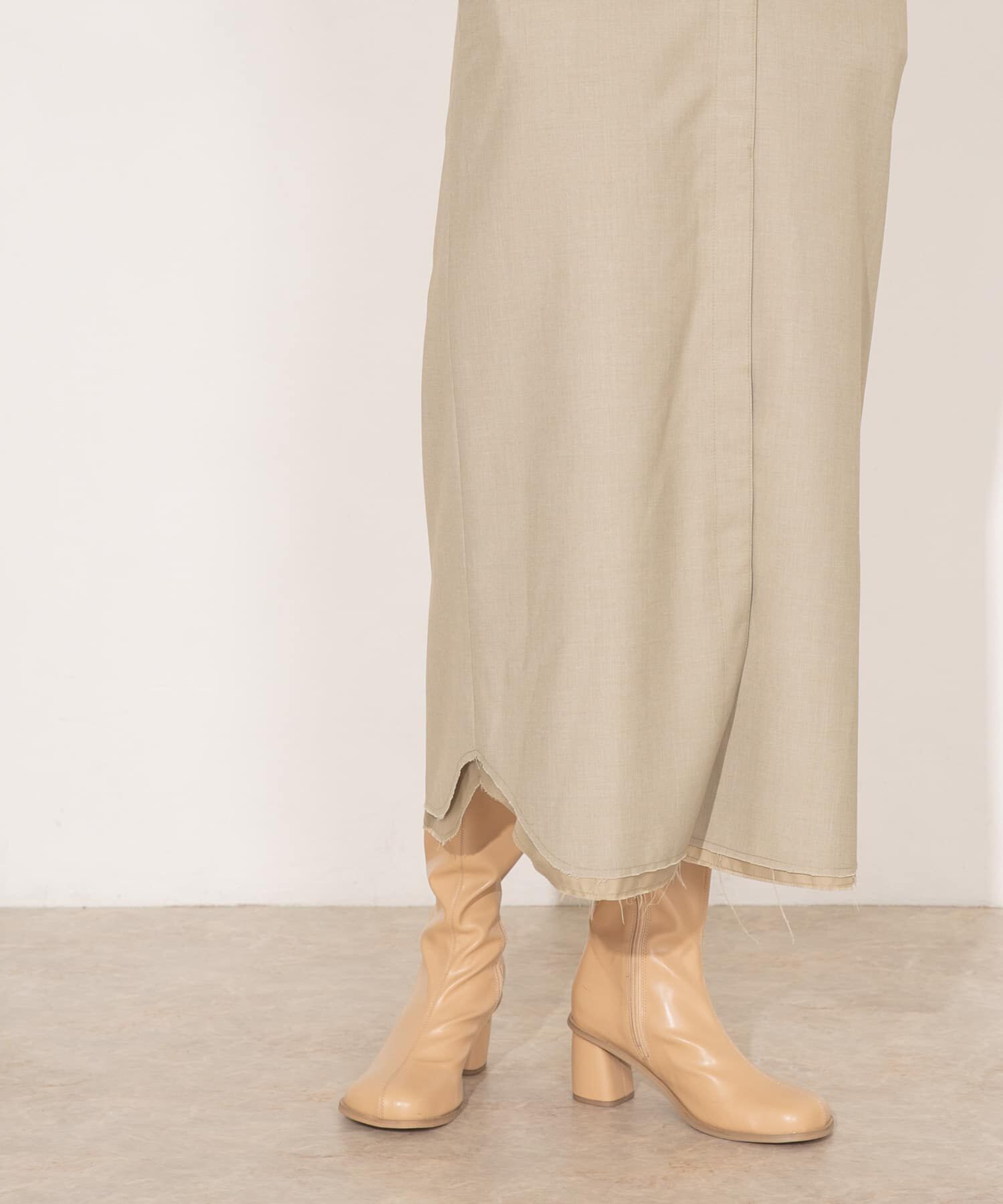  「フェイクレザーロングブーツ」|ショートブーツ|