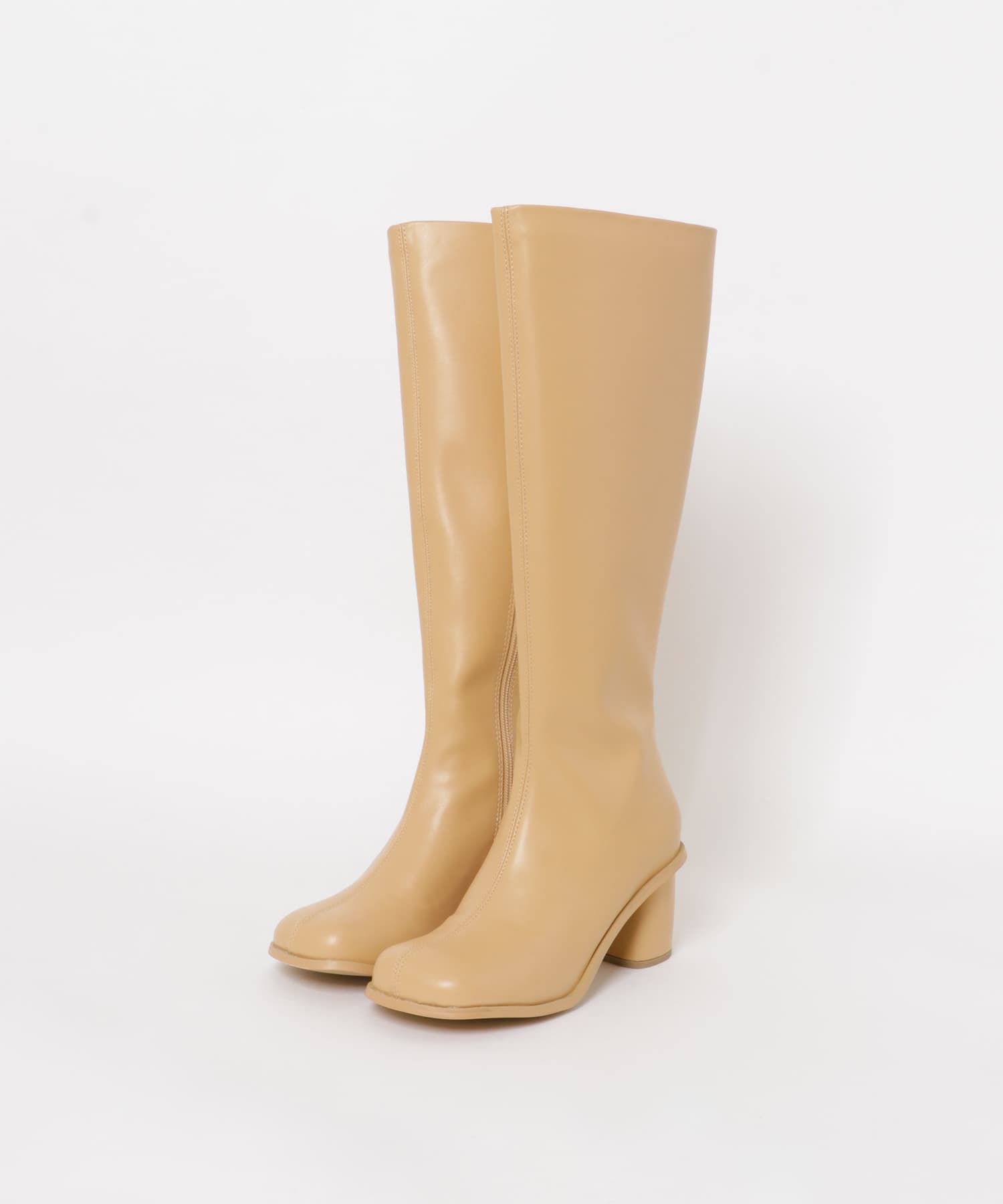  「フェイクレザーロングブーツ」|ショートブーツ|