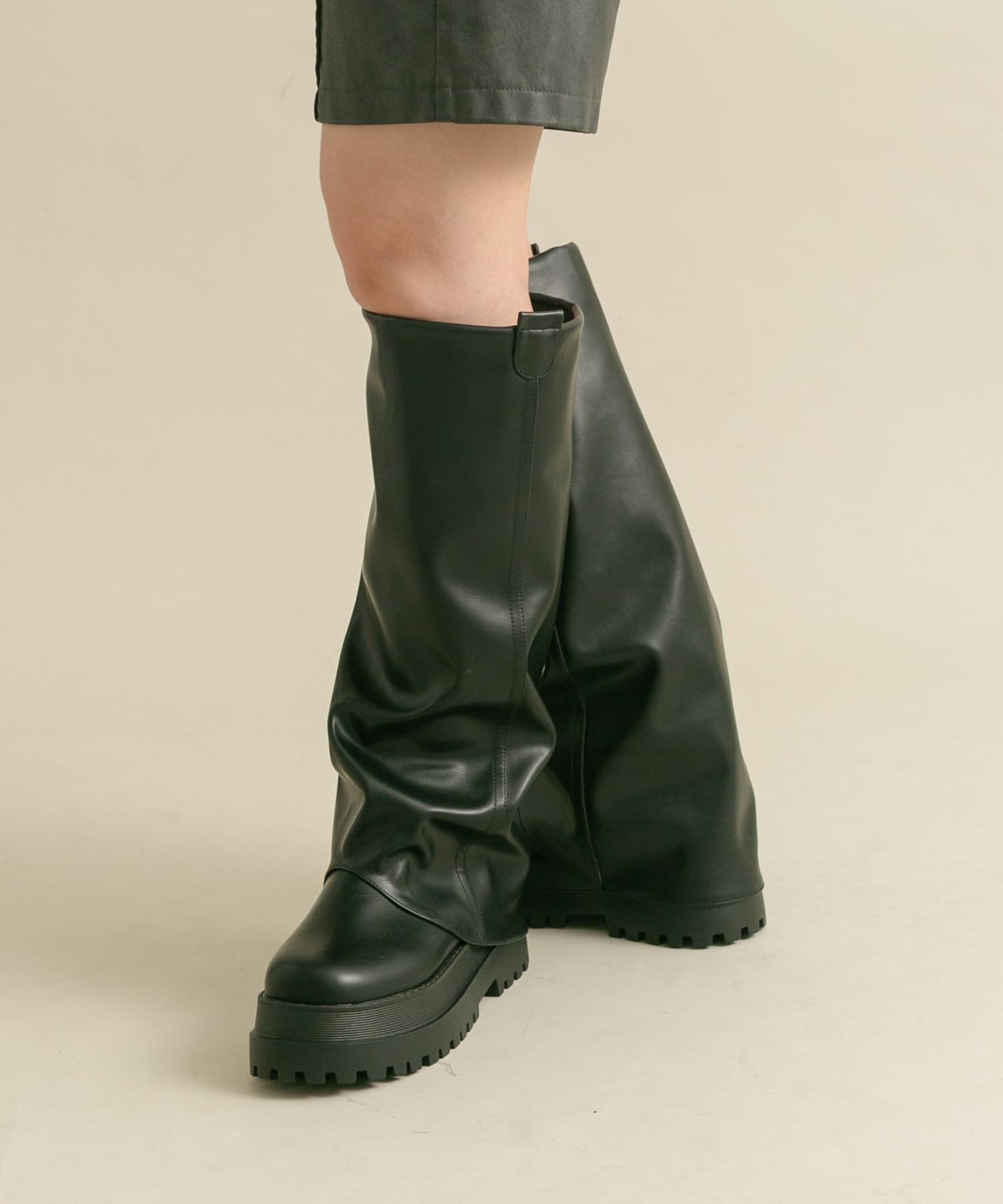  「カバーデザインロングブーツ」|ショートブーツ|