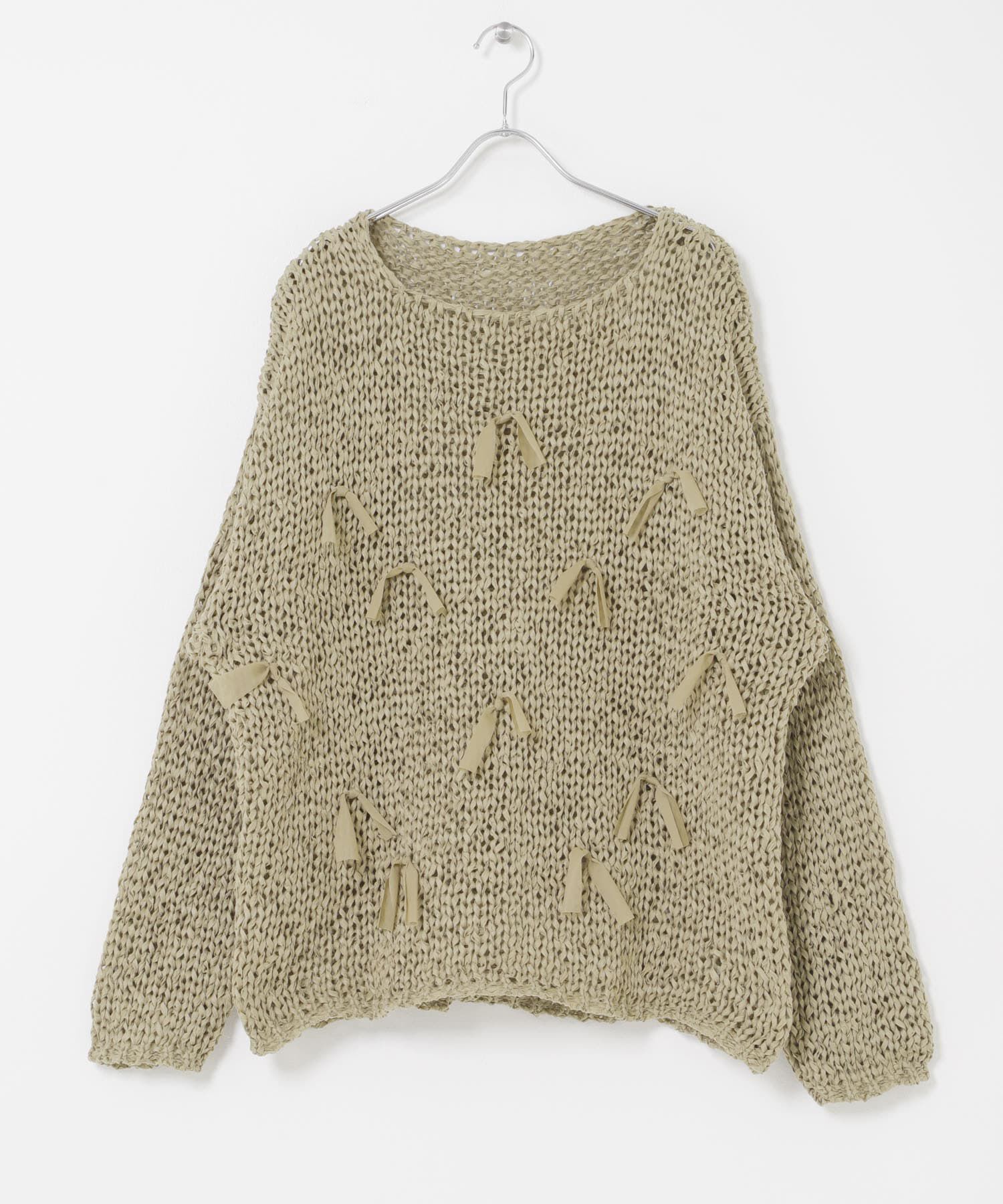  「テープヤーンリボンオーバーニット」|ニット・セーター|