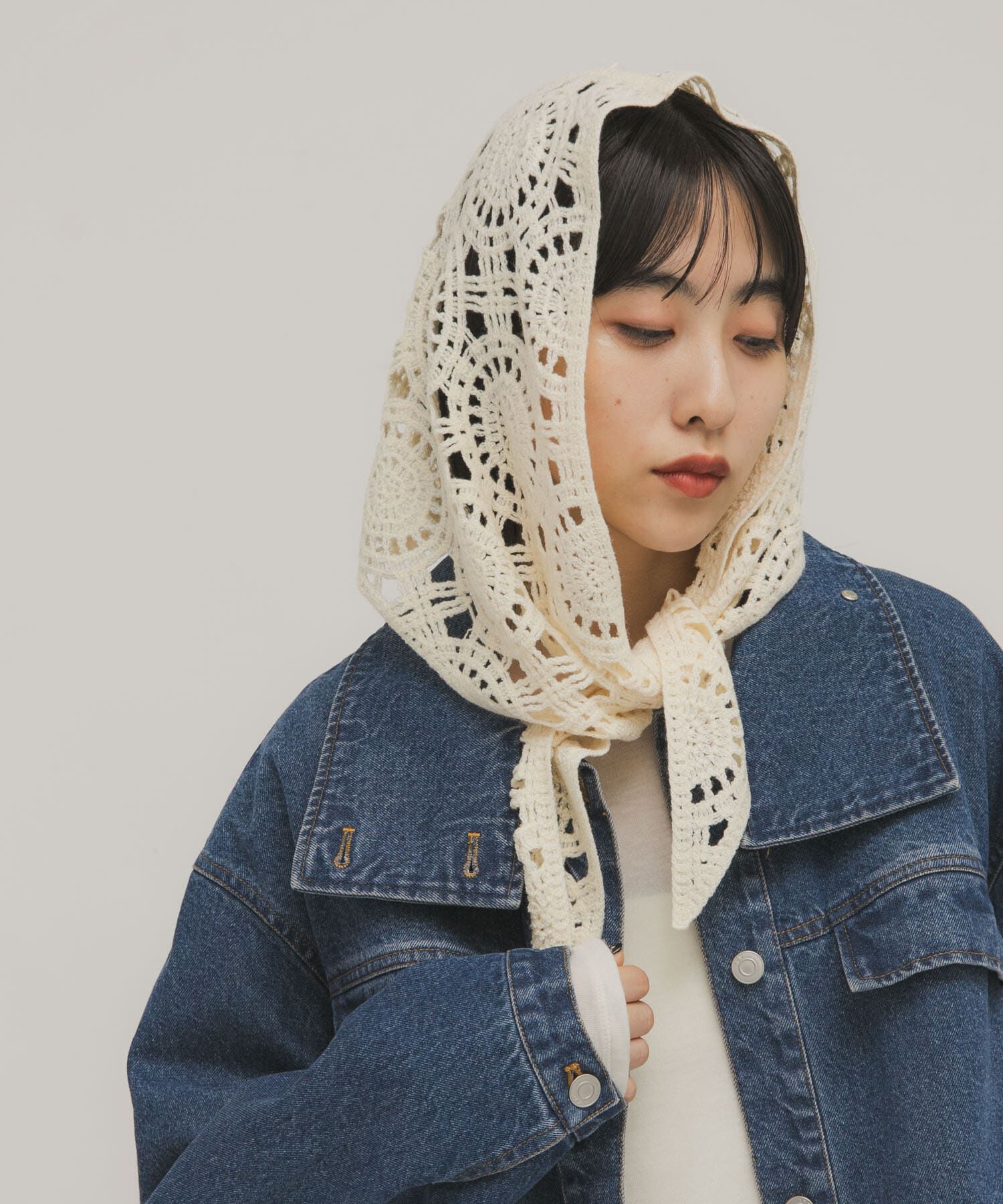  「トライアングルクロシェスカーフ」|バンダナ・スカーフ|