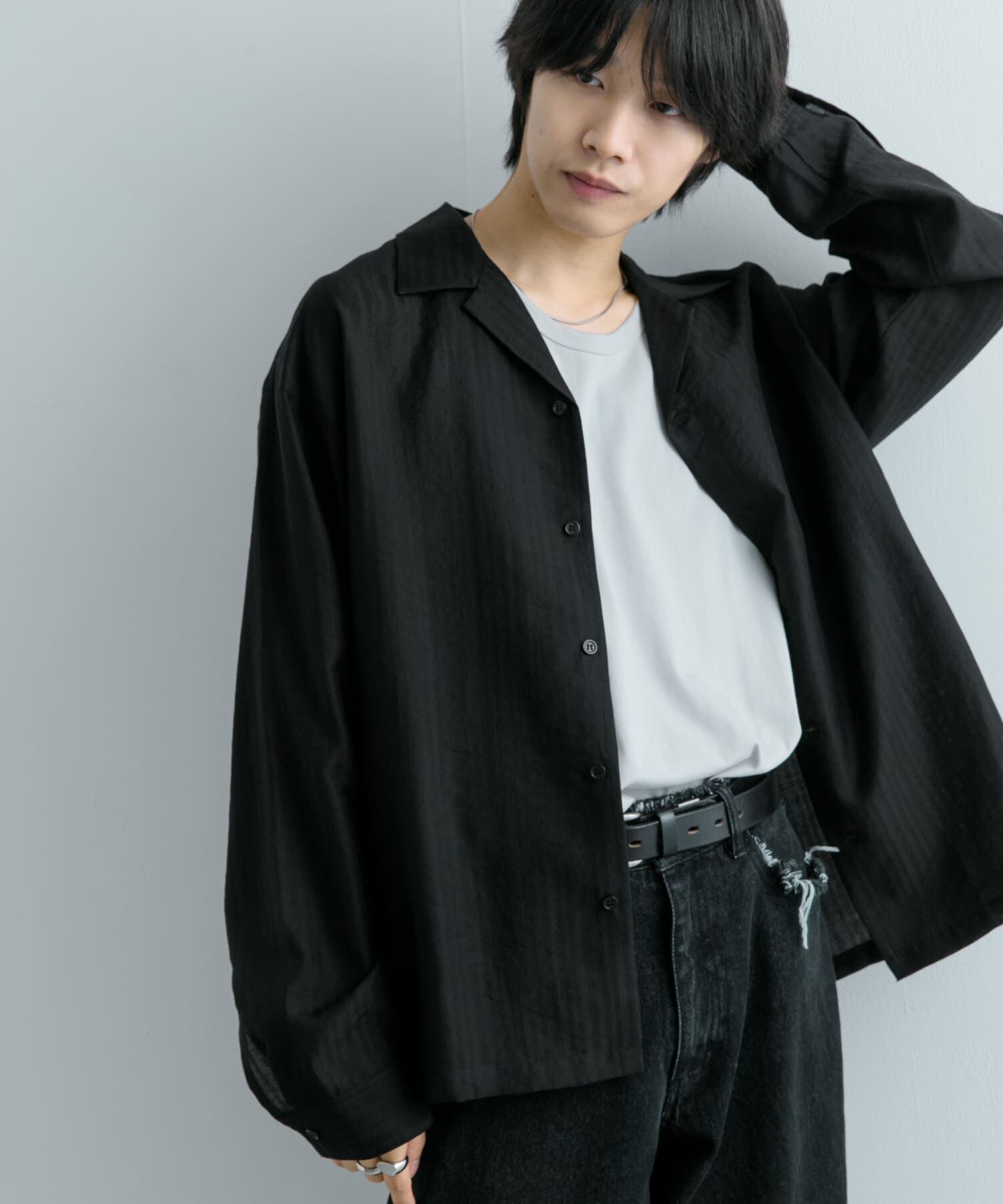 SENSE OF PLACE by URBAN RESEARCH「シアーストライプオープンカラーシャツ」|シャツ・ブラウス|