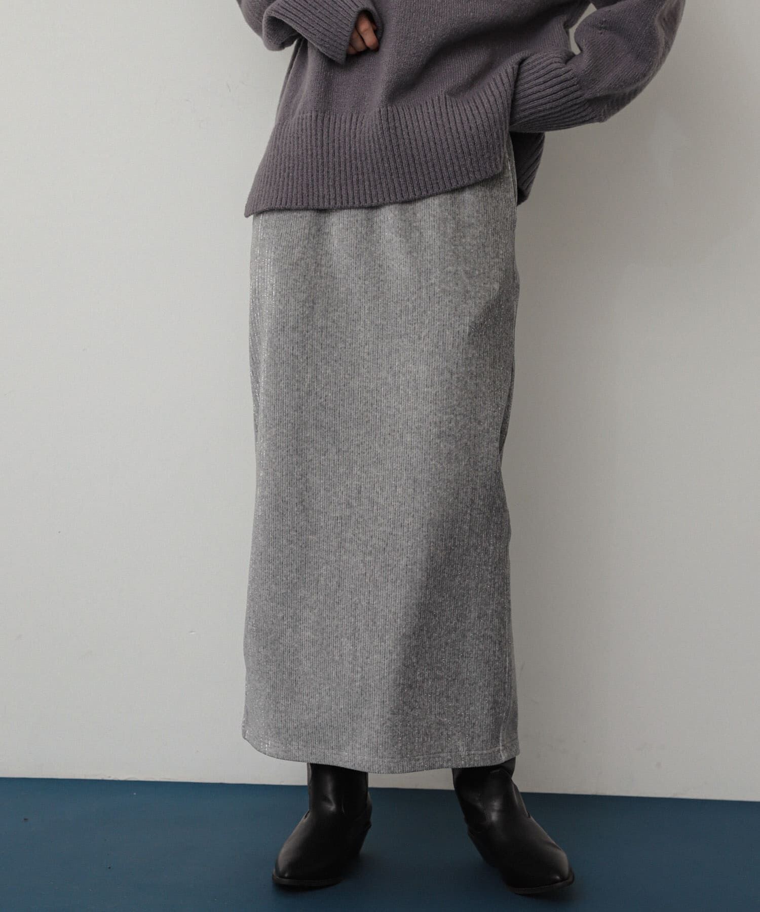 SENSE OF PLACE by URBAN RESEARCH「ラメカットコールナロースカート」|スカート|