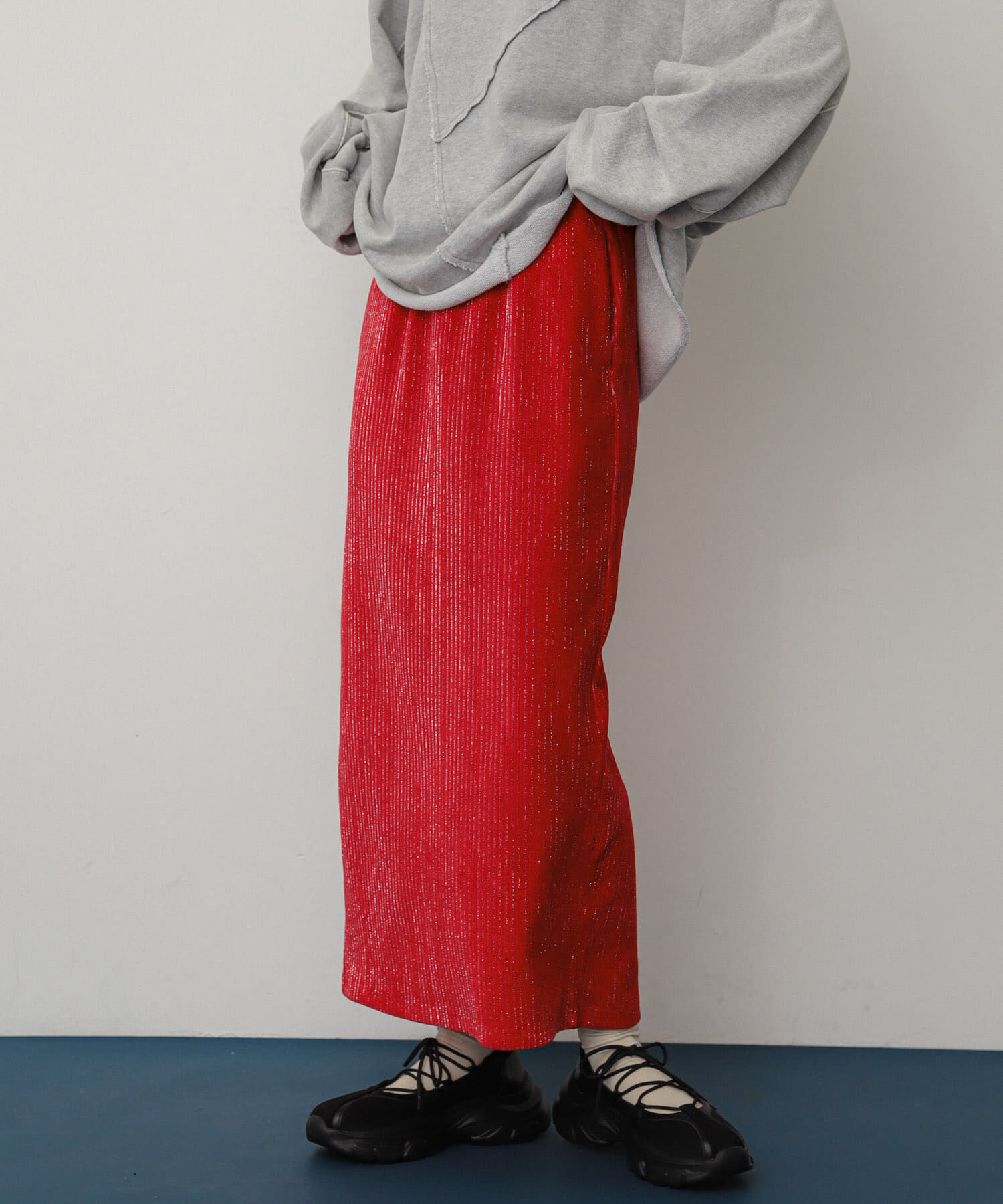 SENSE OF PLACE by URBAN RESEARCH「ラメカットコールナロースカート」|スカート|