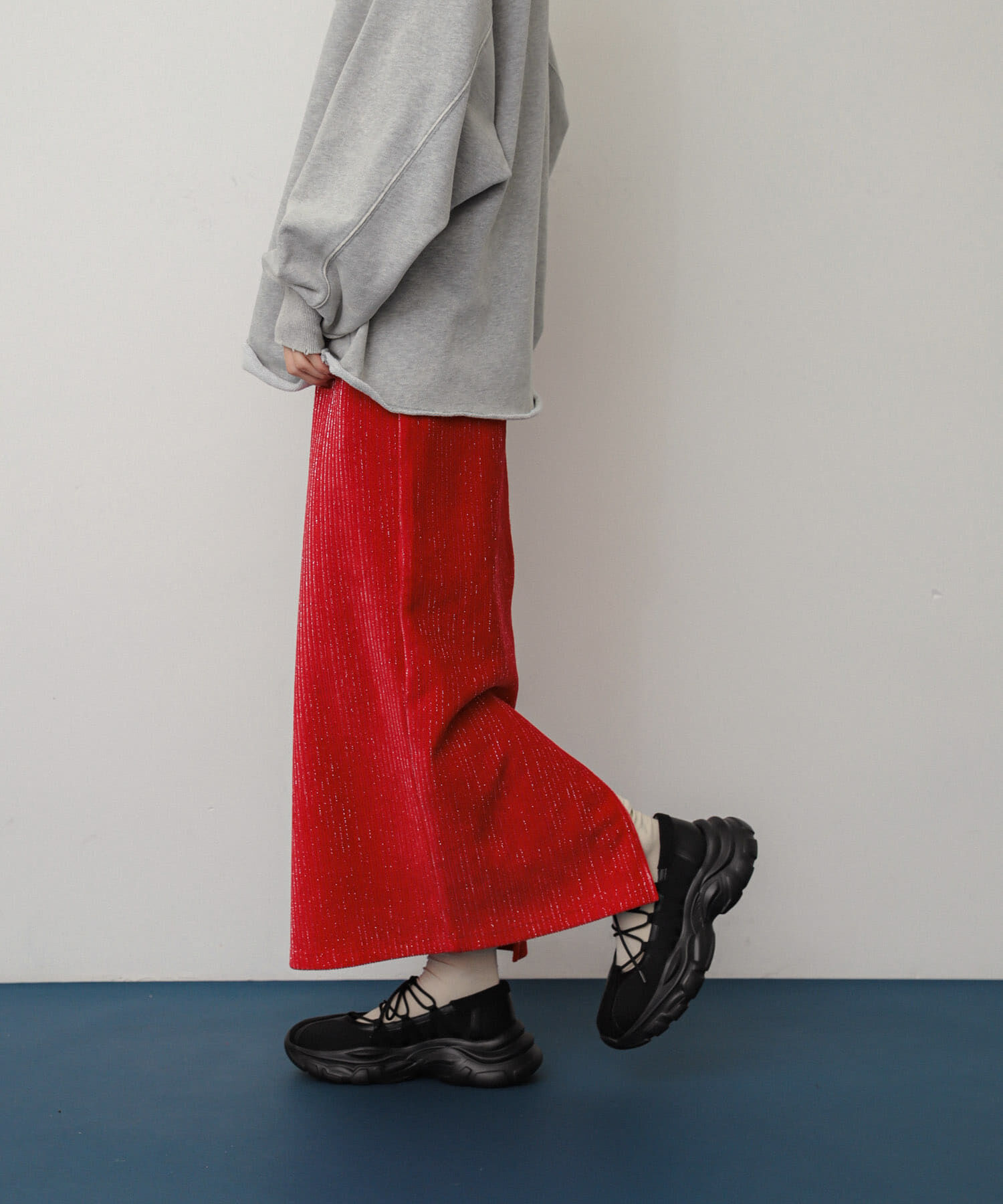 SENSE OF PLACE by URBAN RESEARCH「ラメカットコールナロースカート」|スカート|