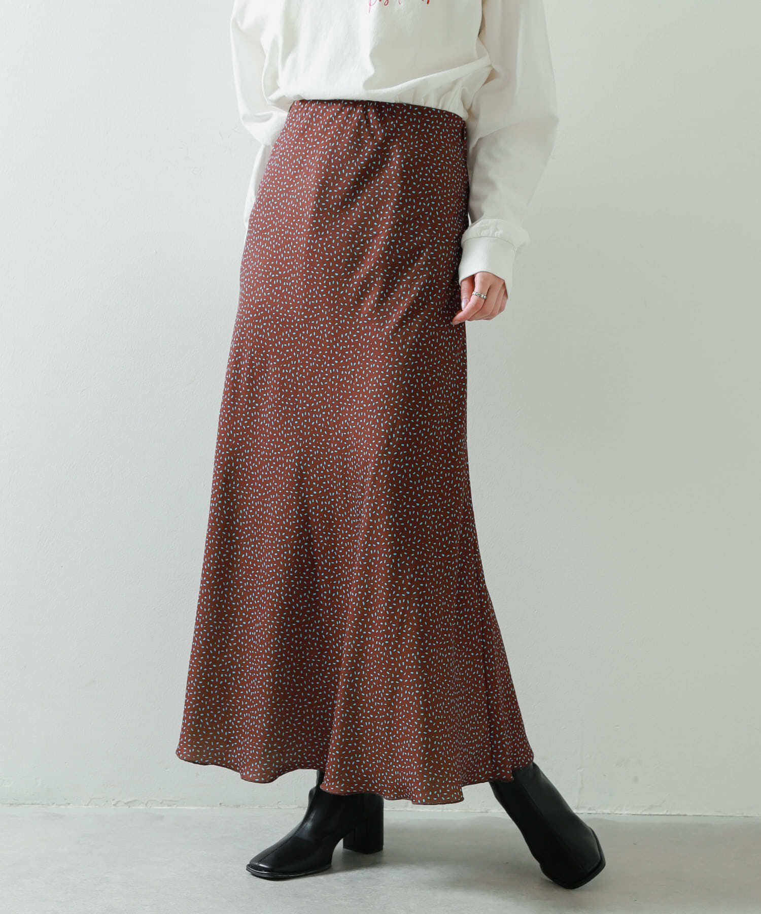 SENSE OF PLACE by URBAN RESEARCH「ドットナロースカート」|スカート|ブラウン系その他