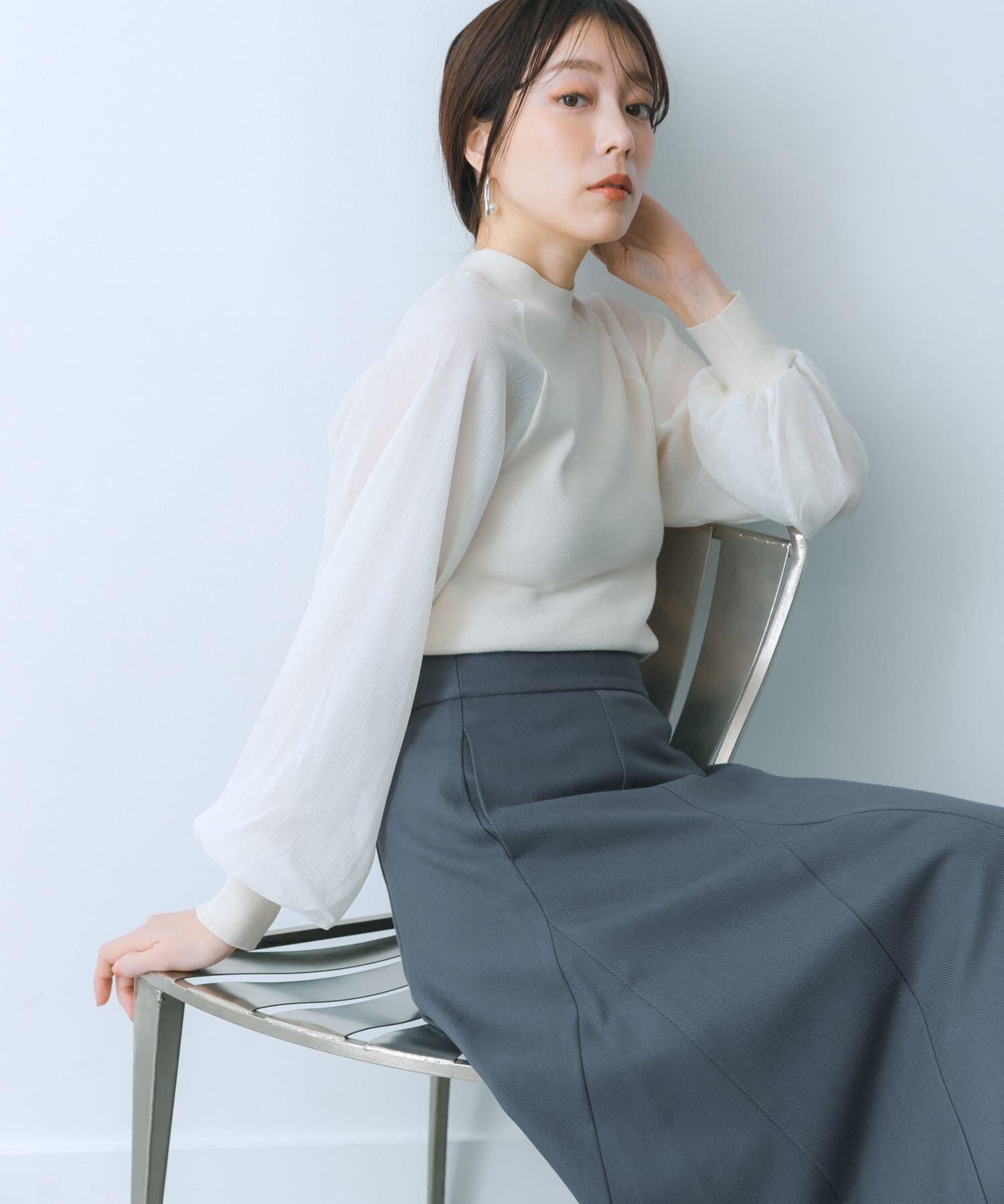 SENSE OF PLACE by URBAN RESEARCH「シアーボリュームスリーブセーター」|ニット・セーター|