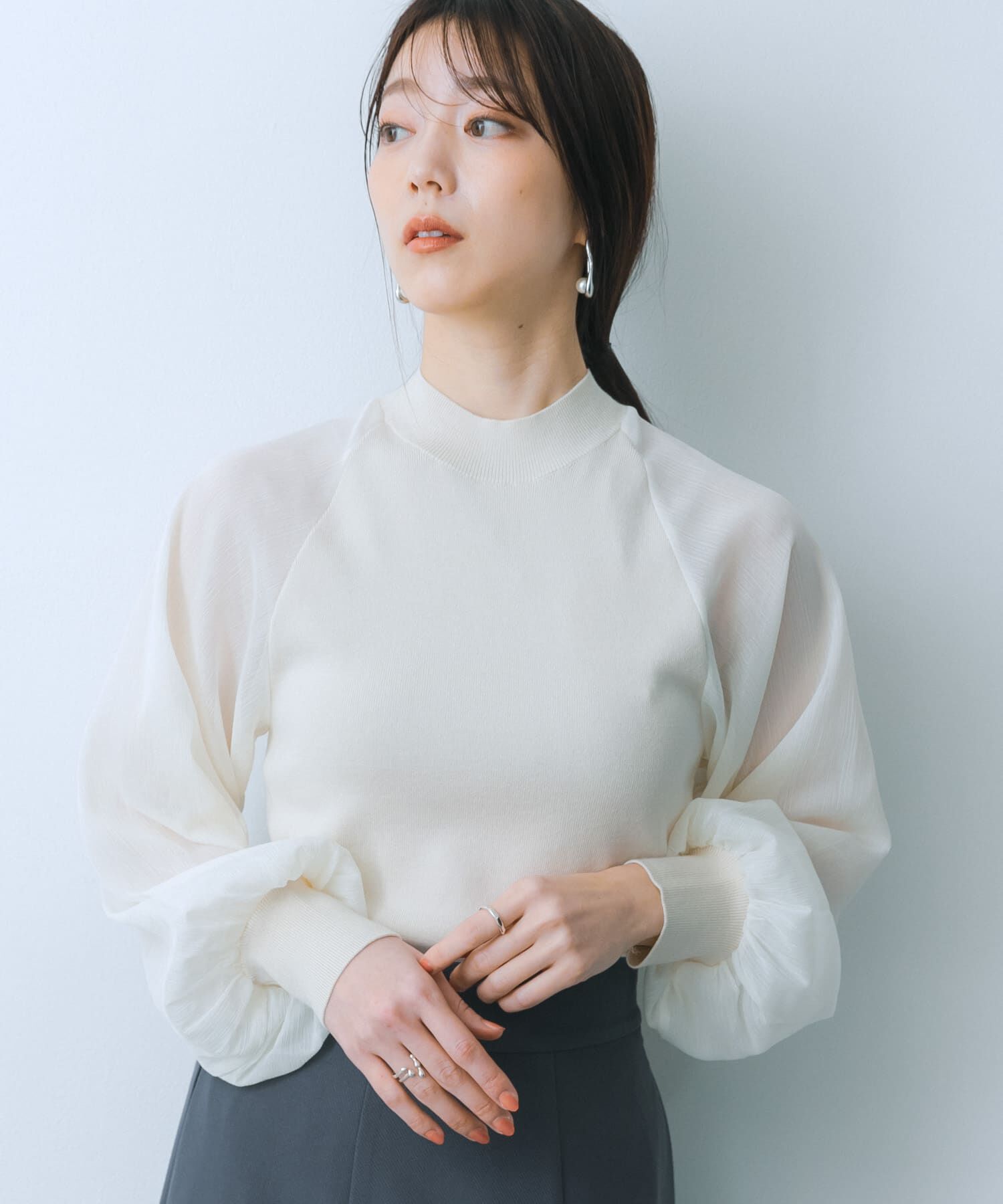 SENSE OF PLACE by URBAN RESEARCH「シアーボリュームスリーブセーター」|ニット・セーター|