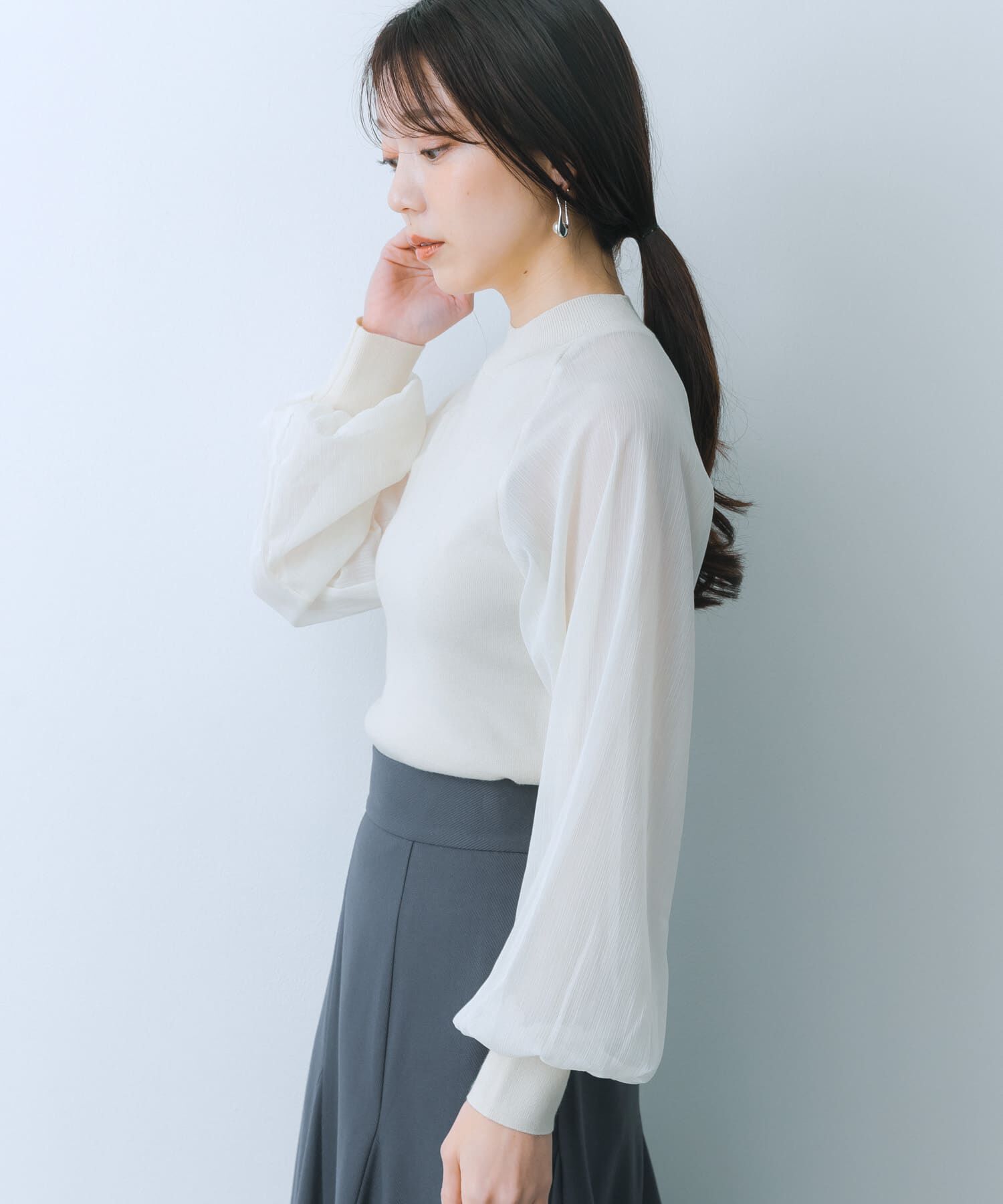 SENSE OF PLACE by URBAN RESEARCH「シアーボリュームスリーブセーター」|ニット・セーター|