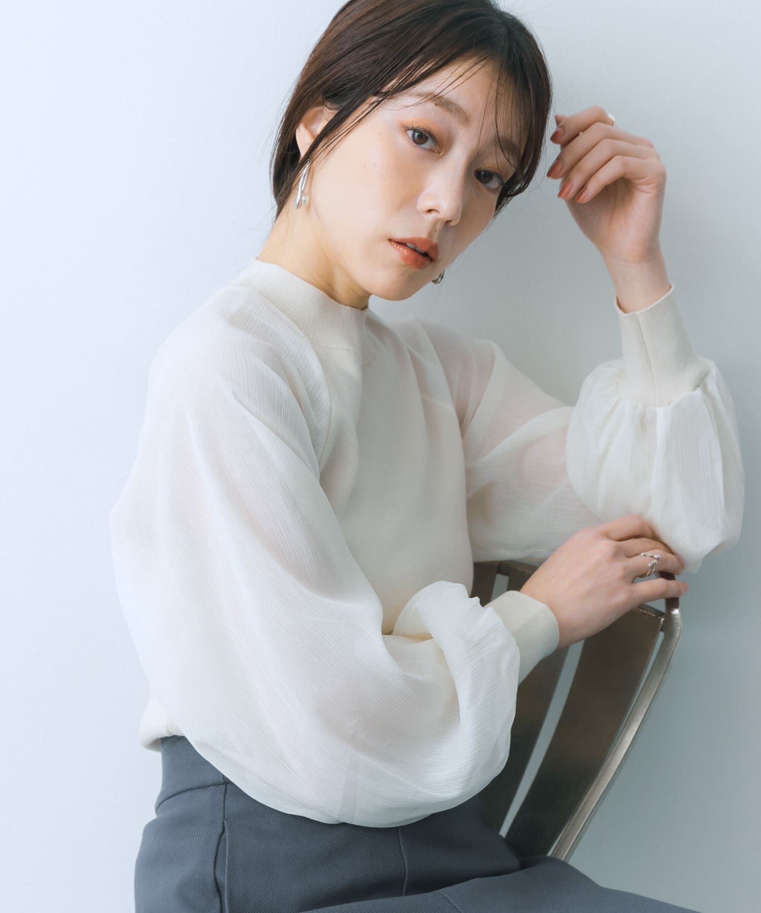 SENSE OF PLACE by URBAN RESEARCH「シアーボリュームスリーブセーター」|ニット・セーター|