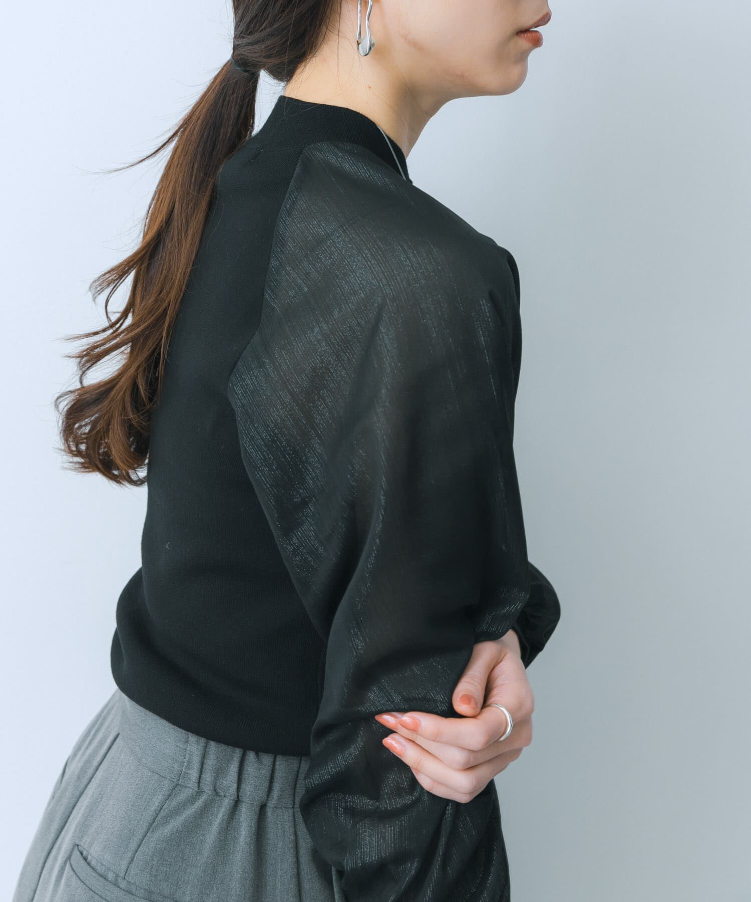 SENSE OF PLACE by URBAN RESEARCH「シアーボリュームスリーブセーター」|ニット・セーター|