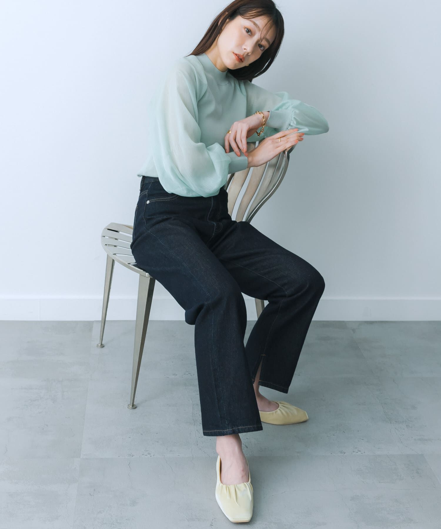 SENSE OF PLACE by URBAN RESEARCH「シアーボリュームスリーブセーター」|ニット・セーター|