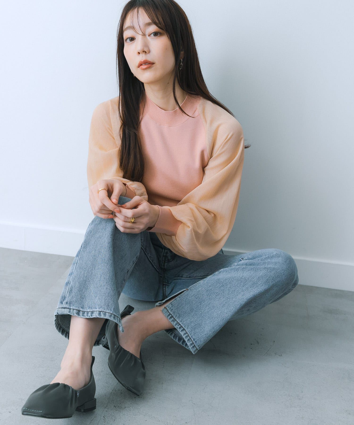 SENSE OF PLACE by URBAN RESEARCH「シアーボリュームスリーブセーター」|ニット・セーター|