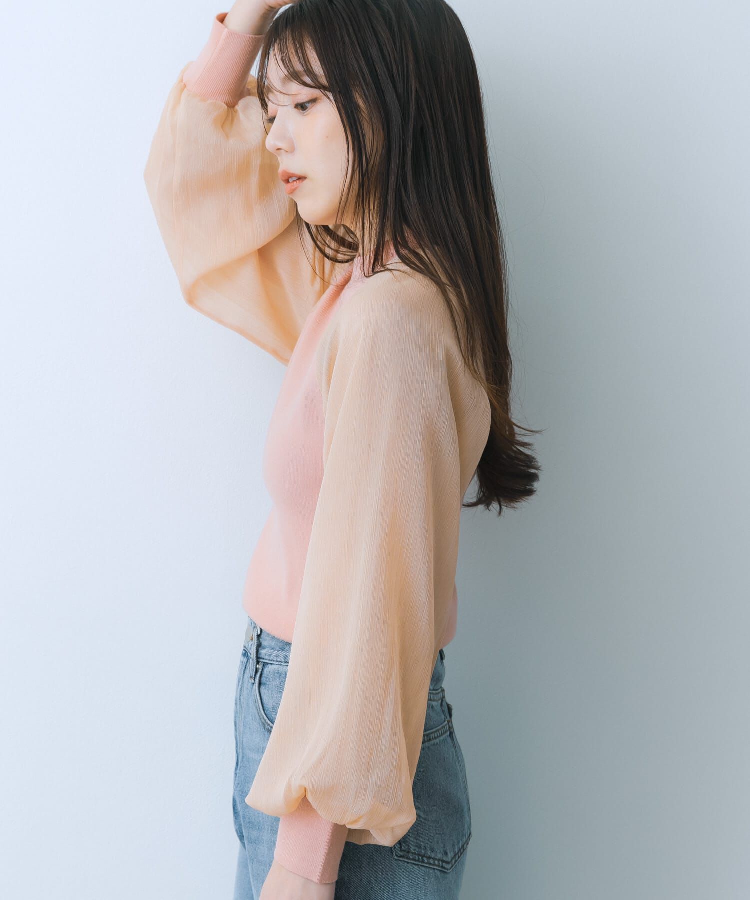 SENSE OF PLACE by URBAN RESEARCH「シアーボリュームスリーブセーター」|ニット・セーター|