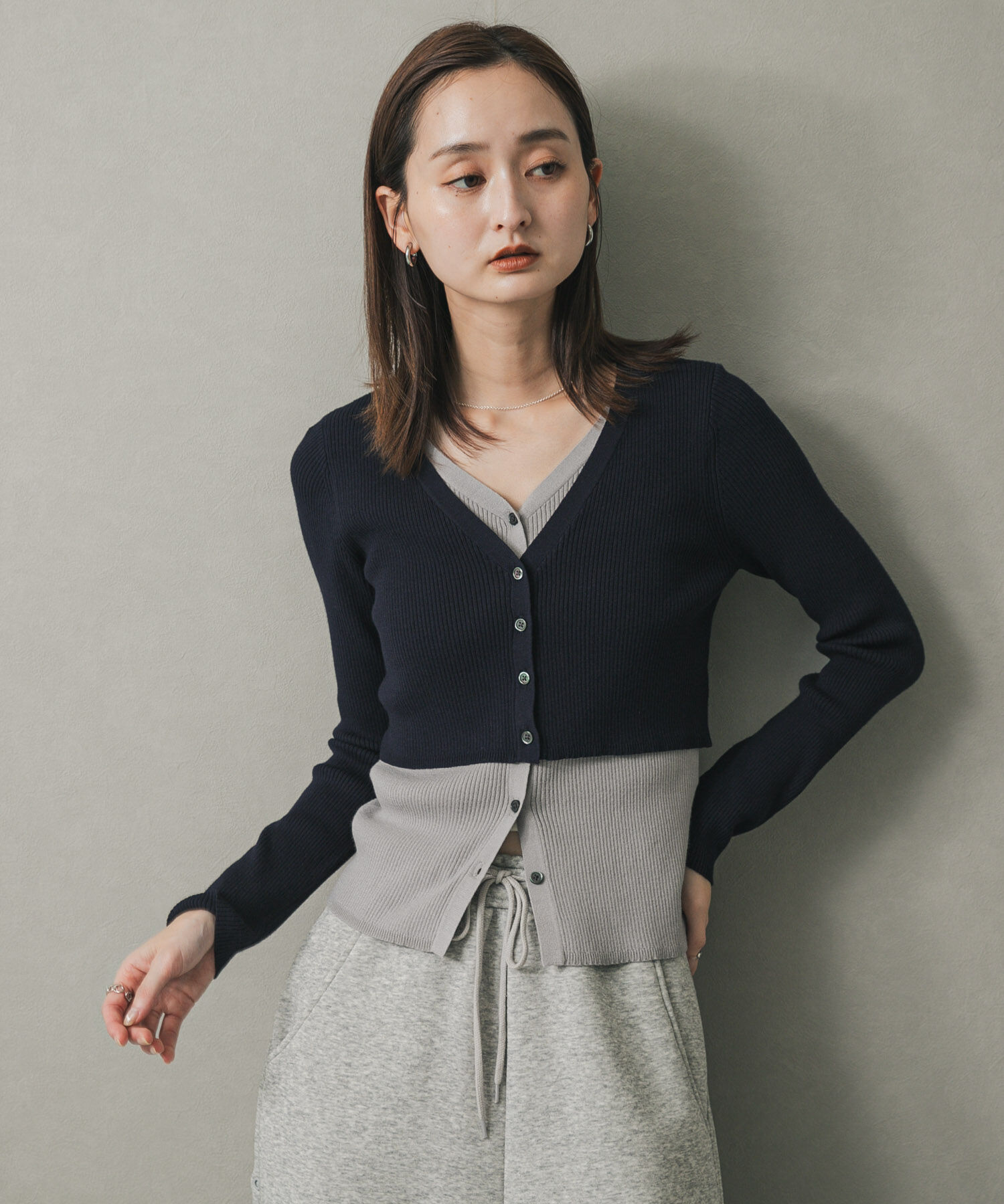 SENSE OF PLACE by URBAN RESEARCH「ダブルレイヤードカーディガン」|カーディガン|