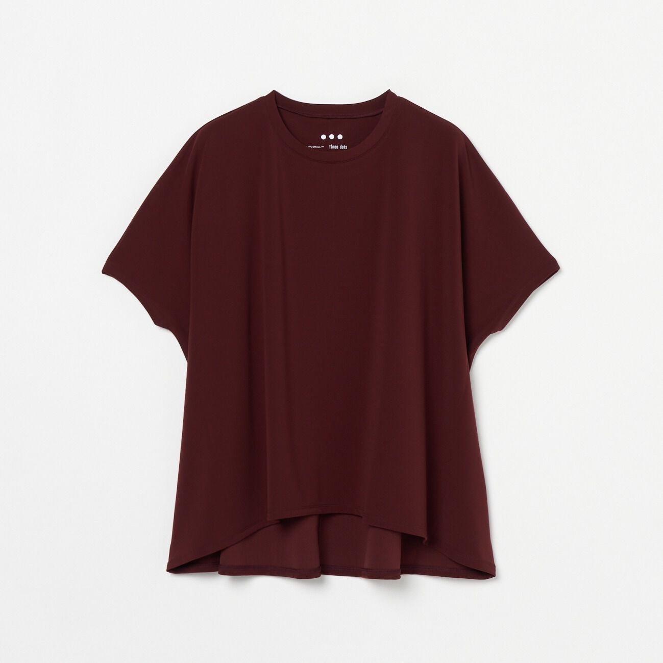  「three dots DOLMAN LOOSE TEE」|Tシャツ・カットソー|ボルドー