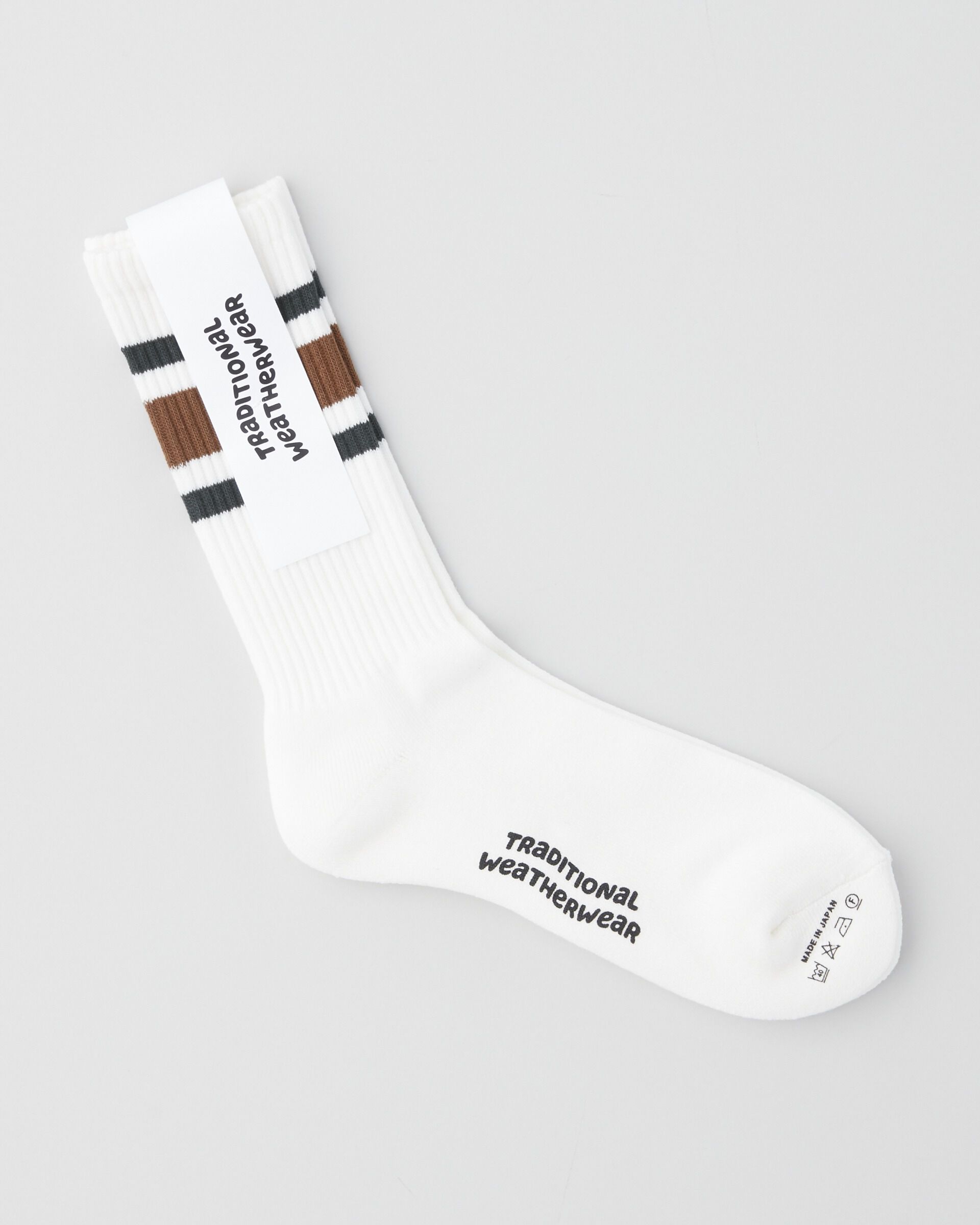 Traditional Weatherwear「WAVE LOGO LINE SOCKS GTS」|その他|ｵﾌﾎﾜｲﾄ&times;ﾌﾞﾗｳﾝ&times;ｸﾞﾘｰﾝ