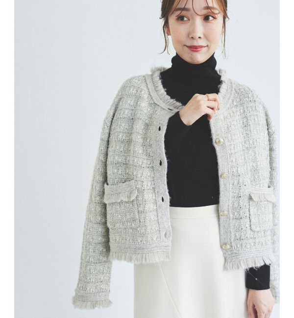 le.coeur blanc「ツイード調ラメニットジャケット」|その他|