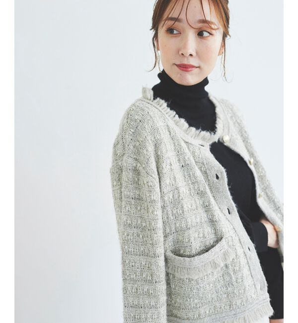 le.coeur blanc「ツイード調ラメニットジャケット」|その他|