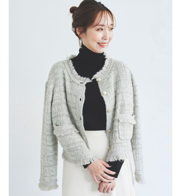 le.coeur blanc「ツイード調ラメニットジャケット」|その他|