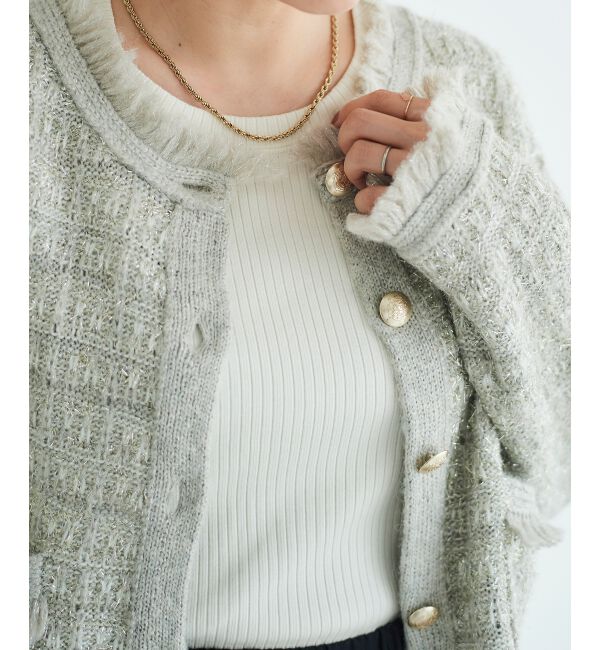 le.coeur blanc「ツイード調ラメニットジャケット」|その他|