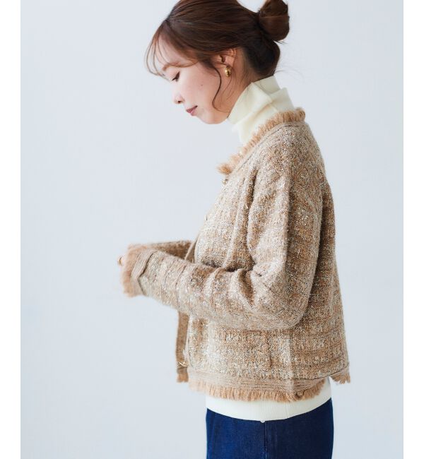le.coeur blanc「ツイード調ラメニットジャケット」|その他|