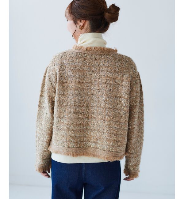 le.coeur blanc「ツイード調ラメニットジャケット」|その他|