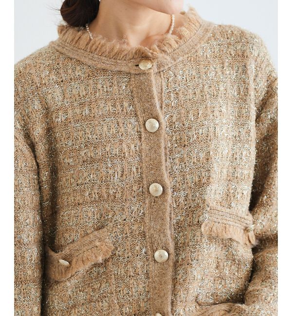 le.coeur blanc「ツイード調ラメニットジャケット」|その他|