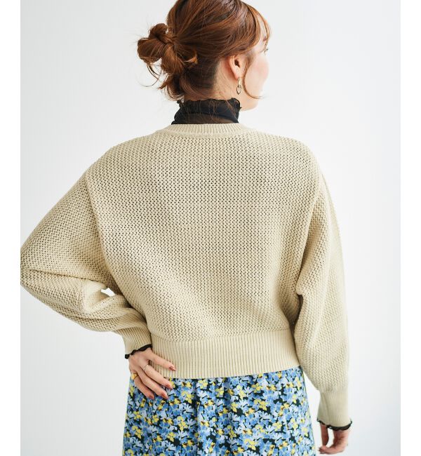 le.coeur blanc「《手洗い可能》柄アミニットカーディガン」|ニット・セーター|