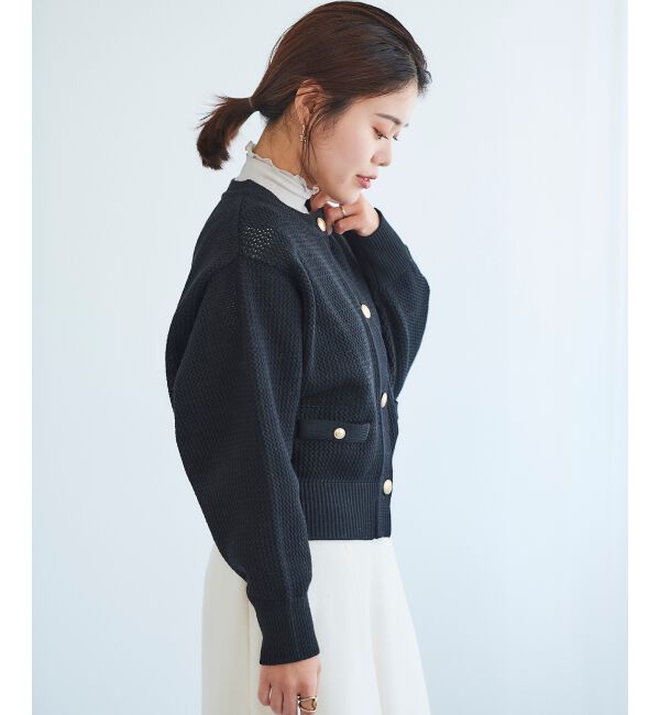 le.coeur blanc「《手洗い可能》柄アミニットカーディガン」|ニット・セーター|