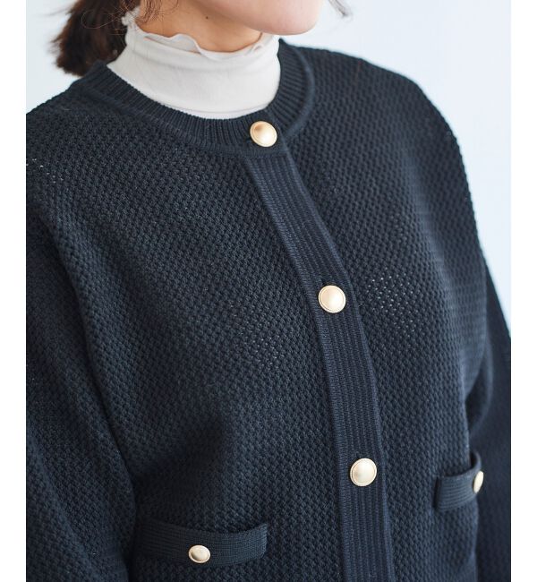 le.coeur blanc「《手洗い可能》柄アミニットカーディガン」|ニット・セーター|