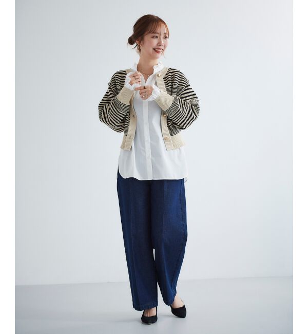 le.coeur blanc「《手洗い可能》柄アミニットカーディガン」|ニット・セーター|