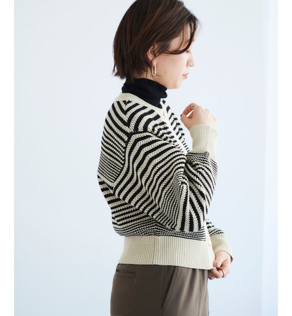 le.coeur blanc「《手洗い可能》柄アミニットカーディガン」|ニット・セーター|