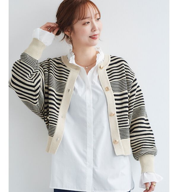 le.coeur blanc「《手洗い可能》柄アミニットカーディガン」|ニット・セーター|ｱｲﾎﾞﾘｰ柄