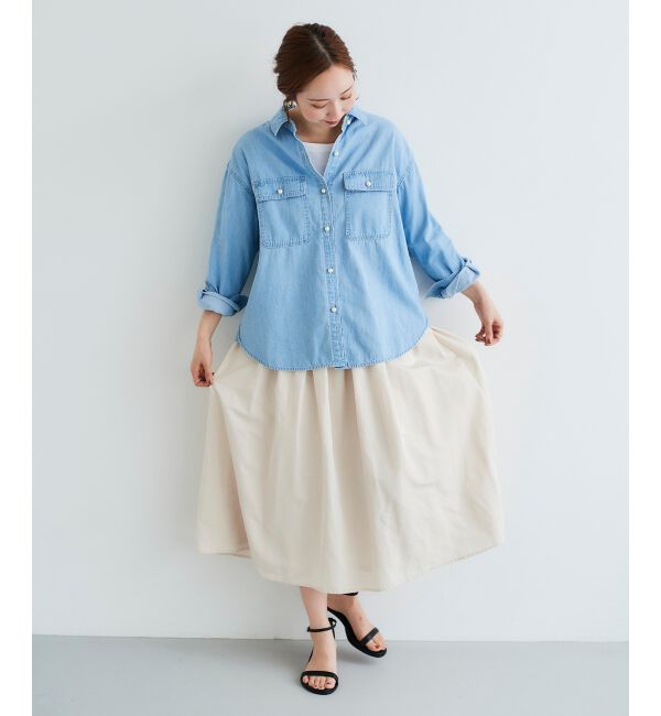 le.coeur blanc「タフタギャザーボリュームスカート」|スカート|