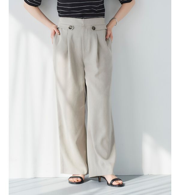 le.coeur blanc「リネンライクツイルワイドパンツ」|その他|ｸﾞﾚｰｼﾞｭ