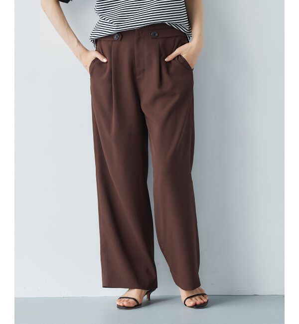 le.coeur blanc「リネンライクツイルワイドパンツ」|その他|