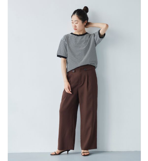 le.coeur blanc「リネンライクツイルワイドパンツ」|その他|